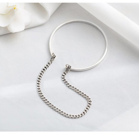 *NEW 925 Sterling Silver Layered Chain Cuff - Picture 5 of 10